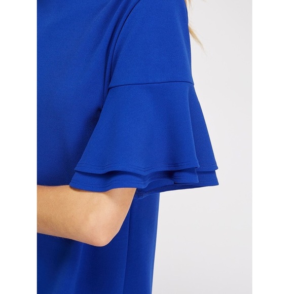 Royal Blue Ruffle Sleeve Dress - Picture 3 of 10